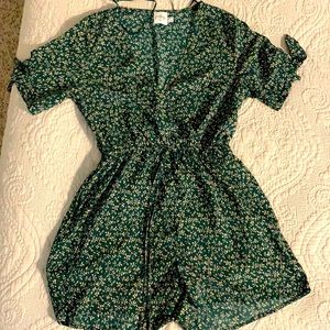 CUTE forest green romper with vine patterns from Princess Polly